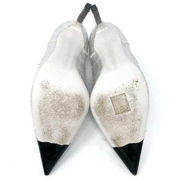 TOM FORD SILVER AND BLACK POINT TOE HEELS SHOES SZ 40 or 10 - Picture 10 of 12